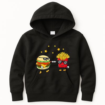 Burger And Fries Friends Cheeseburger Hamburger Kids Hoodie