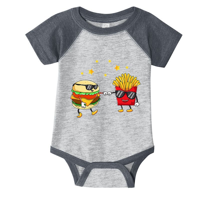 Burger And Fries Friends Cheeseburger Hamburger Infant Baby Jersey Bodysuit