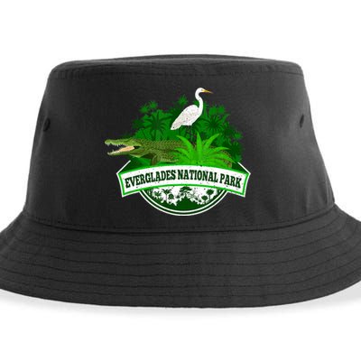 Bird And Florida Alligator Of Everglades National Park Sustainable Bucket Hat