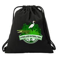 Bird And Florida Alligator Of Everglades National Park Drawstring Bag