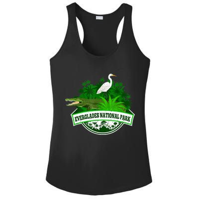 Bird And Florida Alligator Of Everglades National Park Ladies PosiCharge Competitor Racerback Tank