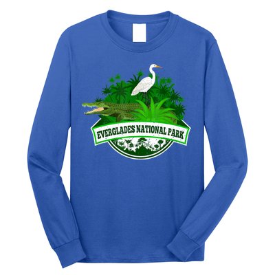 Bird And Florida Alligator Of Everglades National Park Long Sleeve Shirt