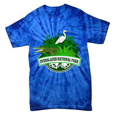 Bird And Florida Alligator Of Everglades National Park Tie-Dye T-Shirt
