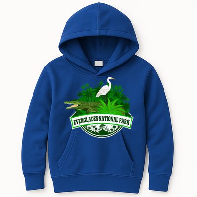 Bird And Florida Alligator Of Everglades National Park Kids Hoodie