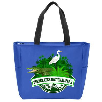 Bird And Florida Alligator Of Everglades National Park Zip Tote Bag