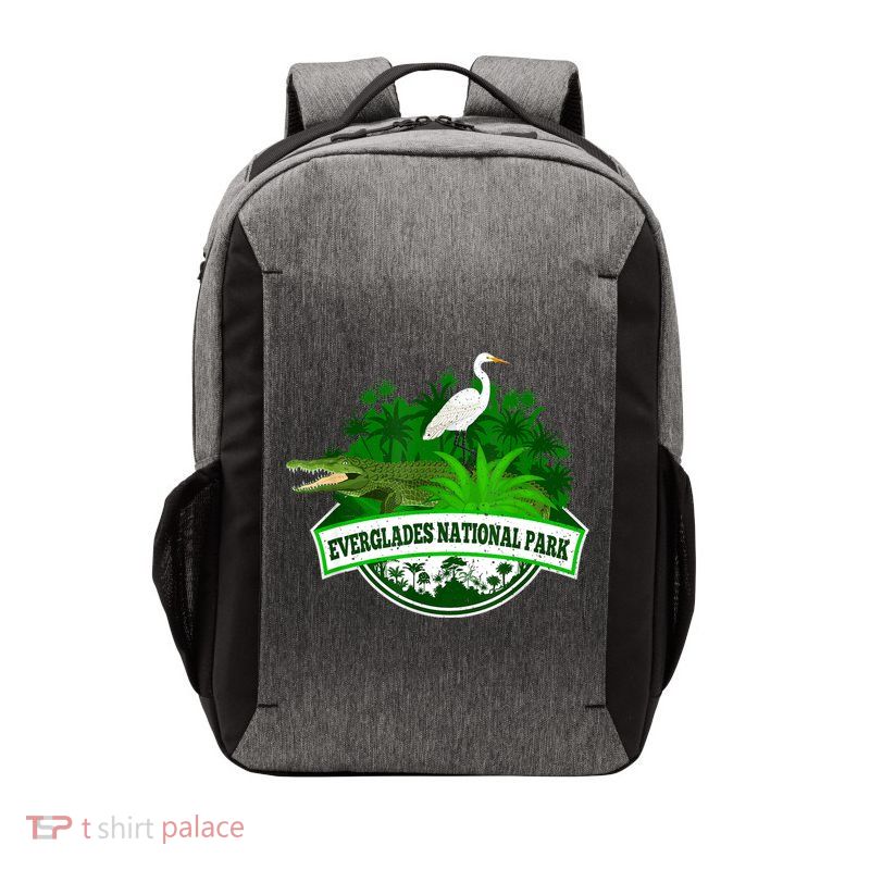 Bird And Florida Alligator Of Everglades National Park Vector Backpack