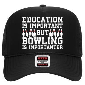 Bowling Art For Men Women Bowling Lover Pin Target Bowlers High Crown Mesh Back Trucker Hat