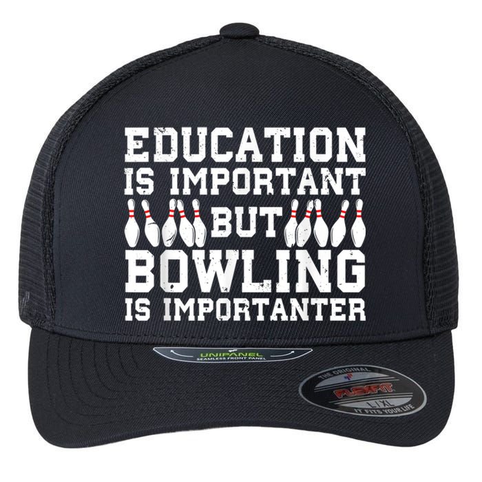 Bowling Art For Men Women Bowling Lover Pin Target Bowlers Flexfit Unipanel Trucker Cap