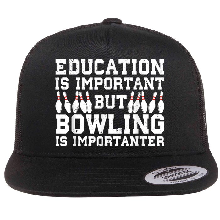 Bowling Art For Men Women Bowling Lover Pin Target Bowlers Flat Bill Trucker Hat