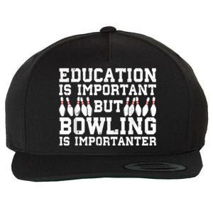 Bowling Art For Men Women Bowling Lover Pin Target Bowlers Wool Snapback Cap