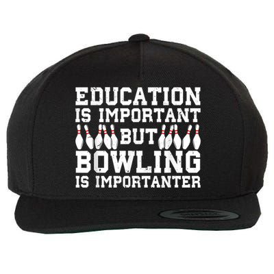 Bowling Art For Men Women Bowling Lover Pin Target Bowlers Wool Snapback Cap