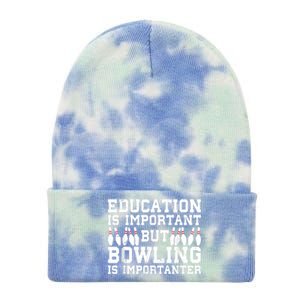 Bowling Art For Men Women Bowling Lover Pin Target Bowlers Tie Dye 12in Knit Beanie