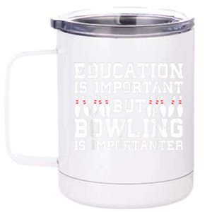 Bowling Art For Men Women Bowling Lover Pin Target Bowlers 12 oz Stainless Steel Tumbler Cup