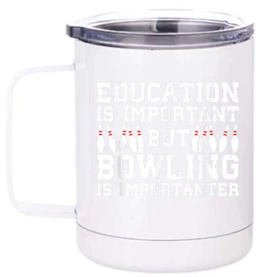 Bowling Art For Men Women Bowling Lover Pin Target Bowlers 12 oz Stainless Steel Tumbler Cup