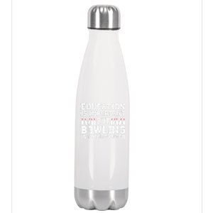 Bowling Art For Men Women Bowling Lover Pin Target Bowlers Stainless Steel Insulated Water Bottle