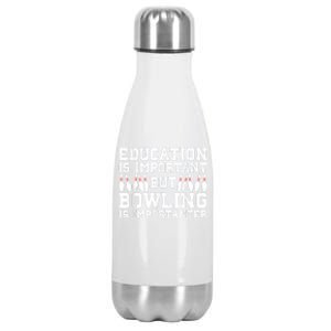 Bowling Art For Men Women Bowling Lover Pin Target Bowlers Stainless Steel Insulated Water Bottle