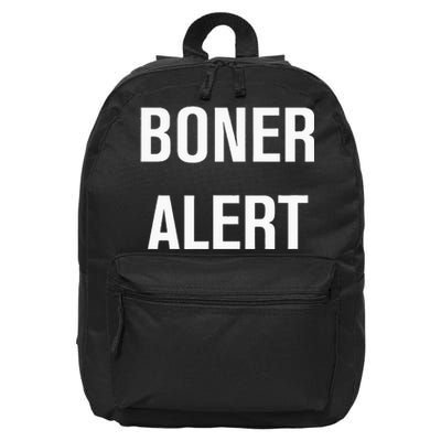 Boner Alert Funny Jokes Sarcastic Family 16 in Basic Backpack