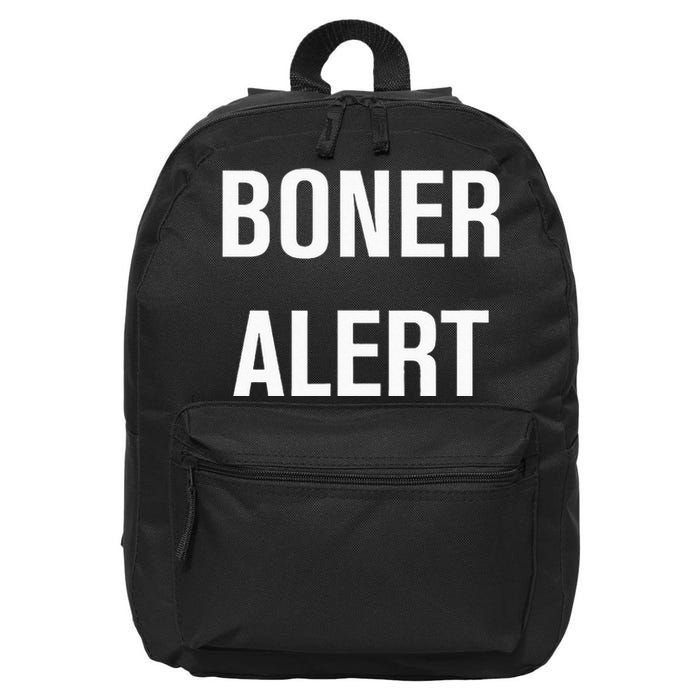 Boner Alert Funny Jokes Sarcastic Family 16 in Basic Backpack