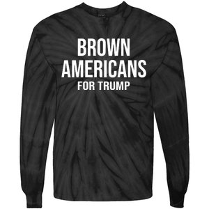 Brown Americans For Trump Tie-Dye Long Sleeve Shirt