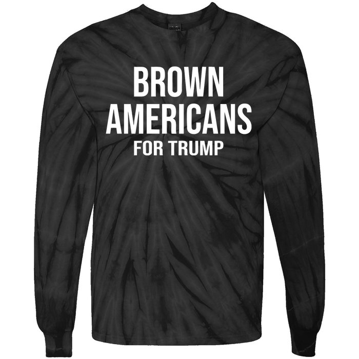 Brown Americans For Trump Tie-Dye Long Sleeve Shirt