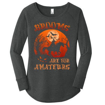 Brooms Are For Amateurs Witch Riding Horse Halloween Wo Women's Perfect Tri Tunic Long Sleeve Shirt