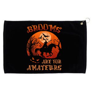 Brooms Are For Amateurs Witch Riding Horse Halloween Wo Grommeted Golf Towel