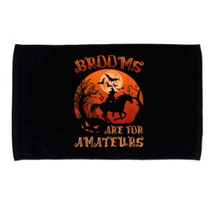 Brooms Are For Amateurs Witch Riding Horse Halloween Wo Microfiber Hand Towel