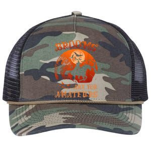 Brooms Are For Amateurs Witch Riding Horse Halloween Wo Retro Rope Trucker Hat Cap