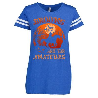 Brooms Are For Amateurs Witch Riding Horse Halloween Wo Enza Ladies Jersey Football T-Shirt