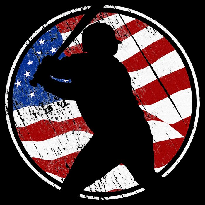 Baseball American Flag Vintage Baseball T-Shirt
