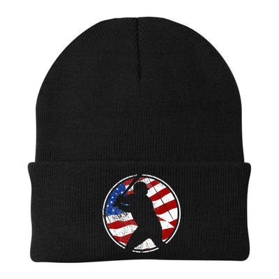 Baseball American Flag Vintage Baseball Beanie