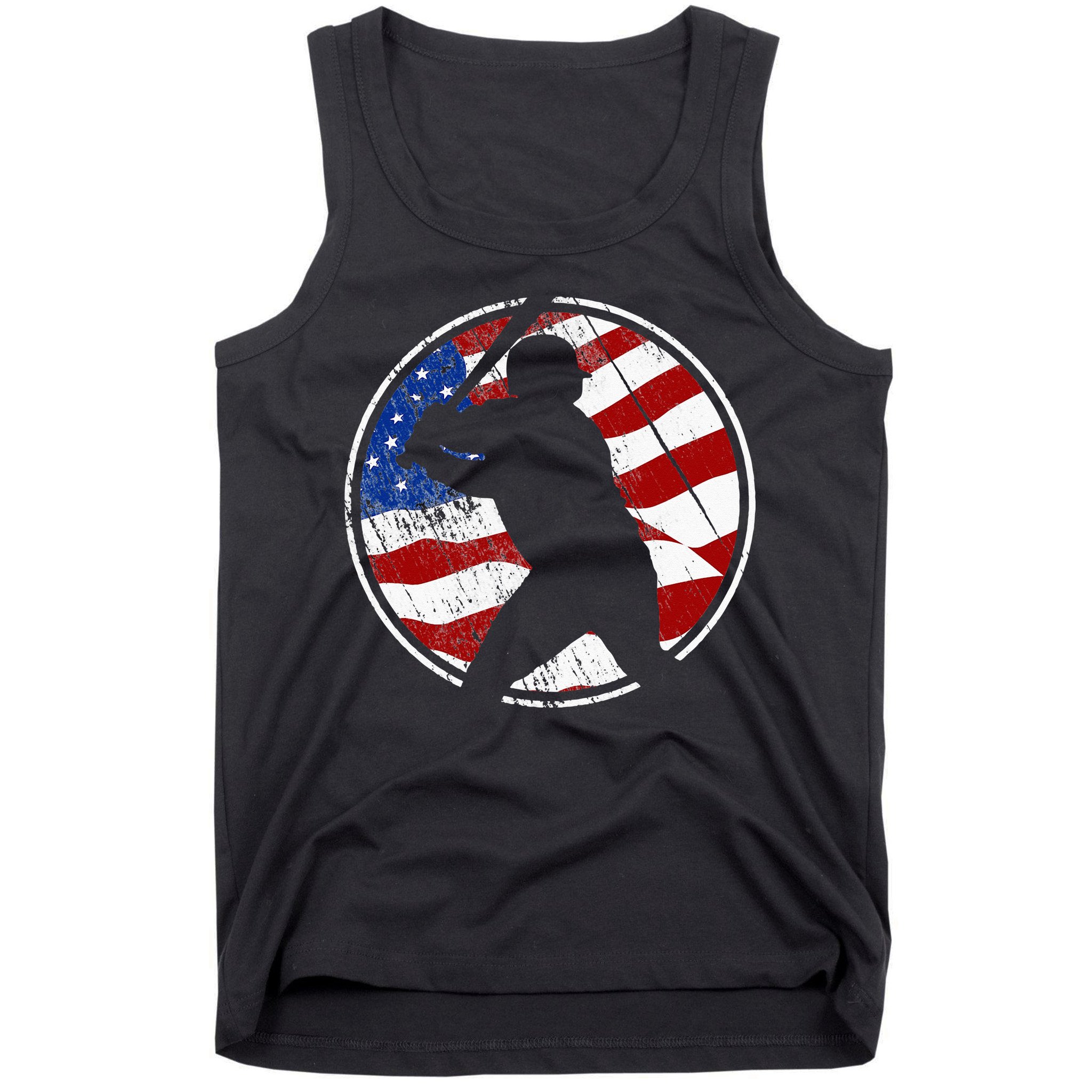 Baseball American Flag Vintage Baseball Tank Top