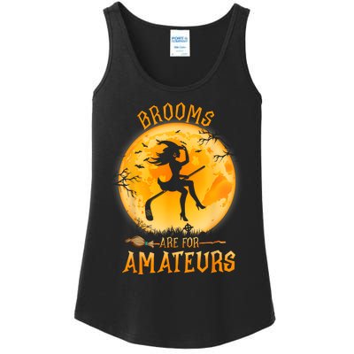 Brooms Are For Amateurs Witch Riding Hockey Stick Halloween Ladies Essential Tank