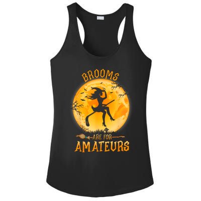 Brooms Are For Amateurs Witch Riding Hockey Stick Halloween Ladies PosiCharge Competitor Racerback Tank