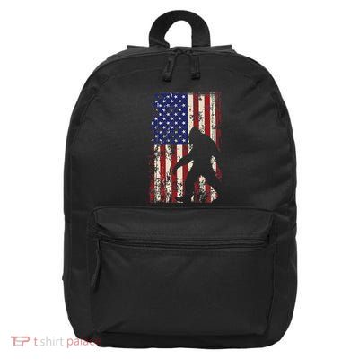 Bigfoot American Flag 4th Of July Patriotic 16 in Basic Backpack