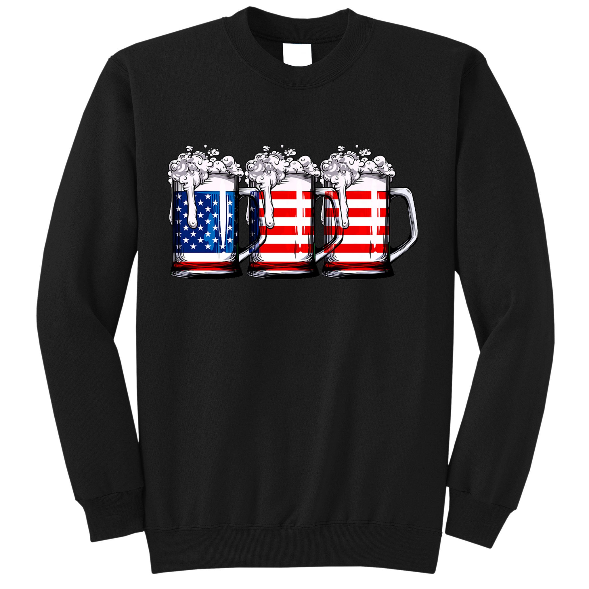 Beer American Flag 4th Of July Merica Drinking Usa Sweatshirt
