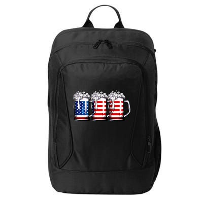 Beer American Flag 4th Of July Merica Drinking Usa City Backpack
