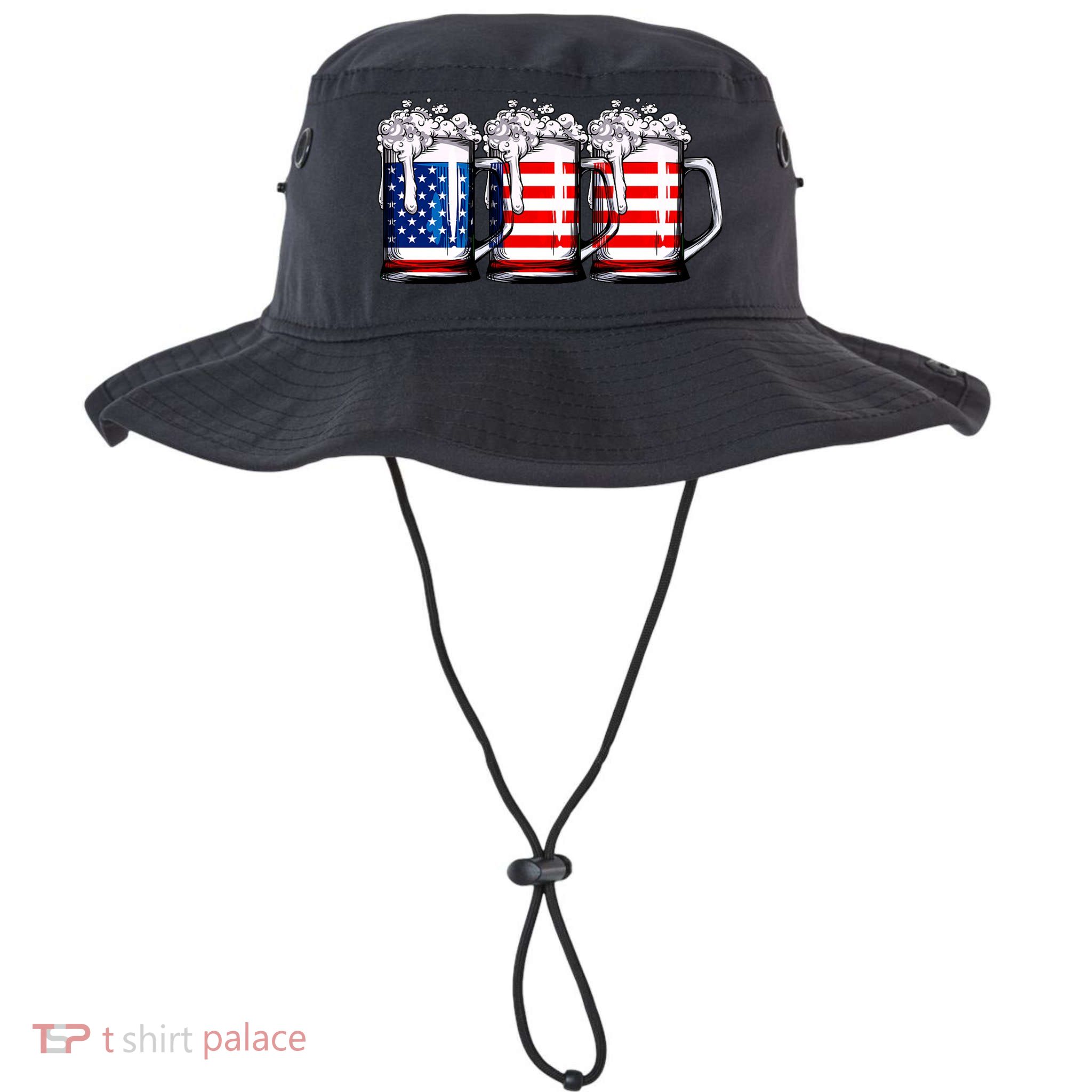 Beer American Flag 4th Of July Merica Drinking Usa Bucket Hat