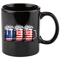 Beer American Flag 4th Of July Merica Drinking Usa 11oz C Handle Ceramic Mug