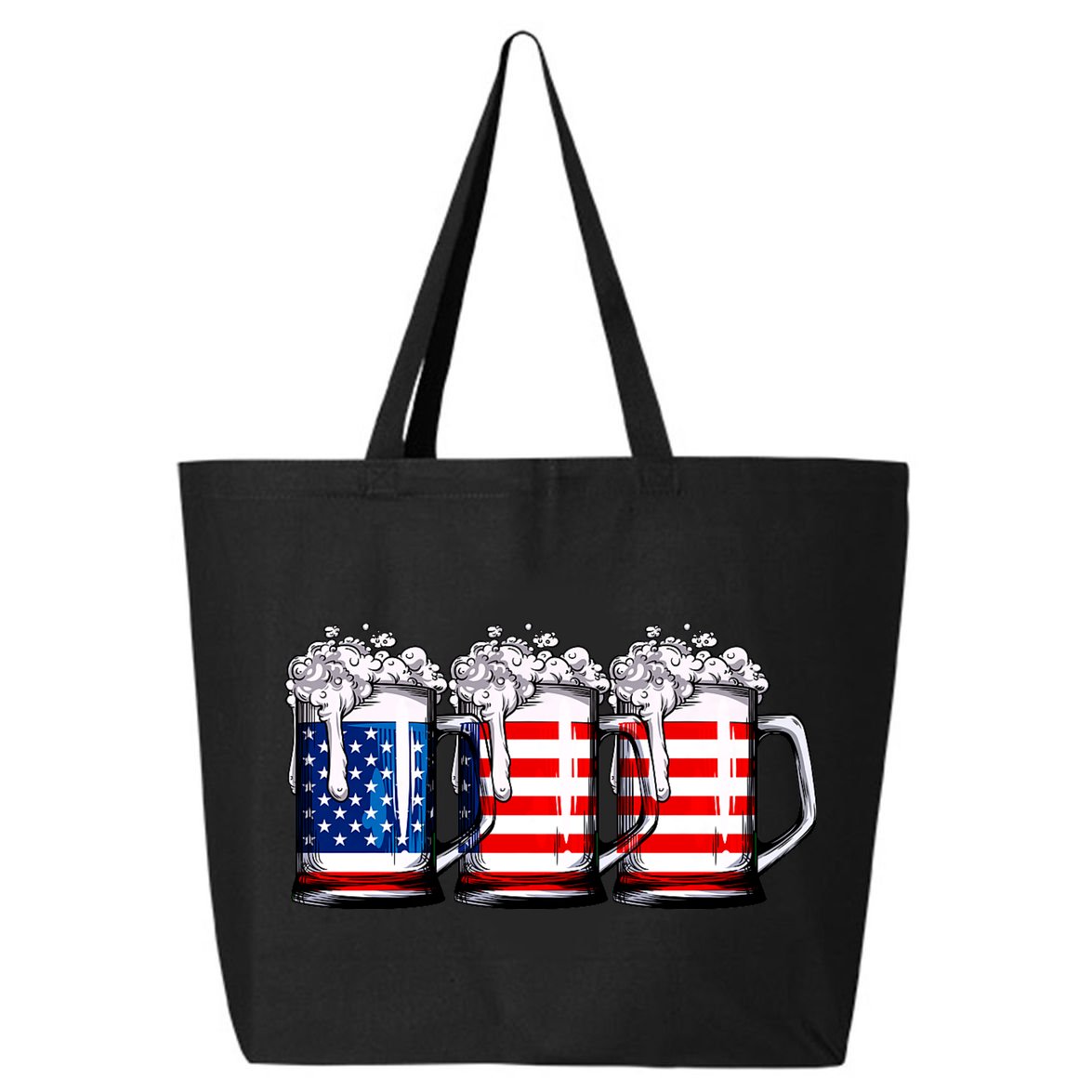 Beer American Flag 4th Of July Merica Drinking Usa 25L Jumbo Tote