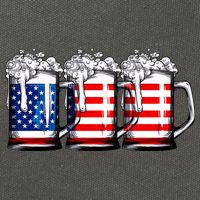 Beer American Flag 4th Of July Merica Drinking Usa Cotton Canvas Backpack