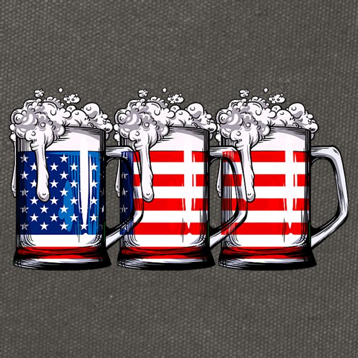 Beer American Flag 4th Of July Merica Drinking Usa Cotton Canvas Backpack