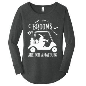 Brooms Are For Amateurs Witch Riding Golf Cart Halloween Women's Perfect Tri Tunic Long Sleeve Shirt