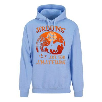 Brooms Are For Amateurs Witch Riding Horse Halloween Unisex Surf Hoodie