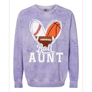 Ball Aunt Funny Baseball Football Basketball Aunt Colorblast Crewneck Sweatshirt