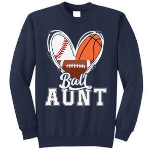 Ball Aunt Funny Baseball Football Basketball Aunt Sweatshirt