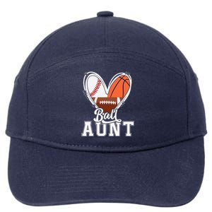 Ball Aunt Funny Baseball Football Basketball Aunt 7-Panel Snapback Hat