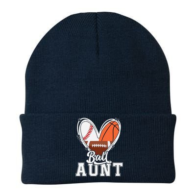 Ball Aunt Funny Baseball Football Basketball Aunt Knit Cap Winter Beanie