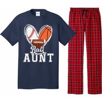 Ball Aunt Funny Baseball Football Basketball Aunt Pajama Set