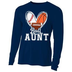 Ball Aunt Funny Baseball Football Basketball Aunt Cooling Performance Long Sleeve Crew